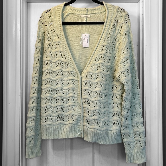 New! Maurices Wave Pointelle Stitch Button Front Cardigan - Picture 4 of 11